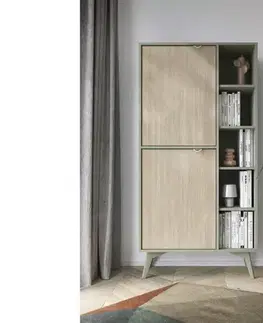 Regále ArtPS Regál TIMBER RG80 | béžová/zelená