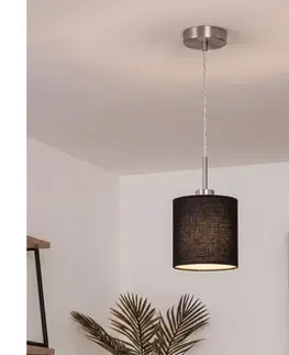 Svietidlá BRILAGI - LED luster na lanku NUBILA 1xE27/60W/230V priemer 14 cm čierna EG32515+BG1581