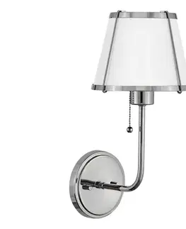 Svietidlá Elstead Hinkley HK-CLARKE1-PN-WH - Nástenná lampa CLARKE 1xE27/40W/230V chróm/biela HK-CLARKE1-PN-WH