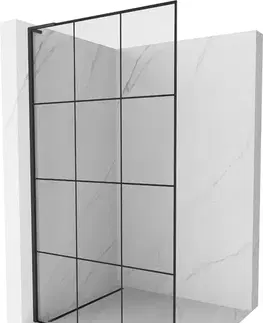 Sprchové dvere MEXEN/S - Kioto L Sprchová zástena WALK-IN 110 x 200, čierny vzor, čierna 800-110-103-70-77
