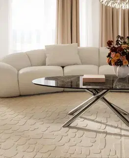 Konferenčné stolíky DELIFE Konferenčný stolík Edge oválny 140x75 cm keramika Laminam® Emperador Extra Lucidato tmavohnedá Sarity nerezová oceľ kefovaná