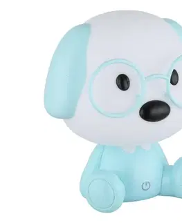 Lampy Globo 21761B - LED stmievateľná detská lampička PUPPY 1W/5V 500mAh modrá 21761B