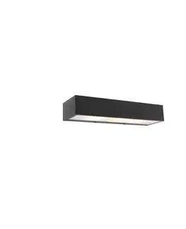 Nástenné osvetlenie Dizajnová obdĺžniková nástenná lampa čierna 35 cm - Houx