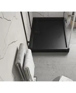 Vane MEXEN - Flow+ sprchová vanička obdĺžniková 80 x 100, čierna mat 46R708010H