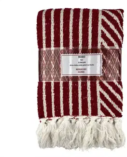 Ozdobné prikrývky Deka Boho 130x160 bordová Merkury Home