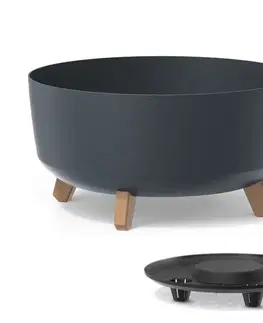 Kvetináče a truhlíky NABBI DGRL400L plastový kvetináč na nožičkách 37,9 cm antracit