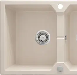 Kuchynské drezy DEANTE DEANTE - Andante beige - Granitový drez, 2 - bowl s odkvapkávačom ZQN_5213