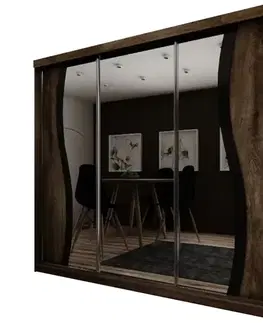 Šatníkové skrine Skriňa Top 9 250 Tmavý jaseň