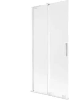 Sprchové dvere MEXEN/S - Velar L dvojkrídlová posuvná vaňová zástena 95 x 150, dekor, biela 896-095-003-31-20
