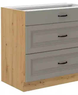 Kuchynské skrinky stojace Kuchynská skrinka Stilo claygrey/artisan 80d 3s bb
