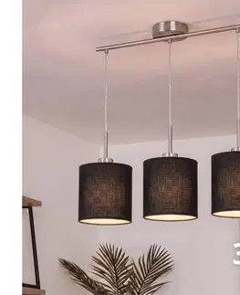 Svietidlá BRILAGI - LED luster na lanku NUBILA 3xE27/60W/230V čierny EG32521+3xBG1581