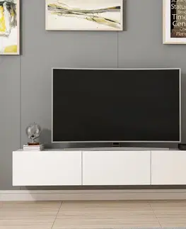TV stolíky LASER závesný TV stolík, biela