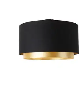 Stropné osvetlenie Moderné stropné svietidlo čierne so zlatom 47 cm Duo tienidlo - Combi