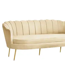 Sedacie súpravy KONDELA Nobleo Typ 2 trojsedačka béžová (Velvet) / zlatá
