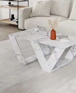 Konferenčné stolíky Konferenčný stolík Pipra - Carrara Marble