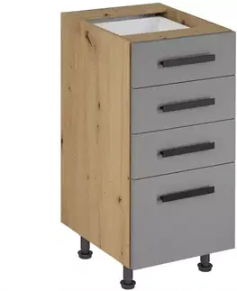 Kuchynské skrinky stojace Kuchynská skrinka Langen D40S4 úchyt  beige
