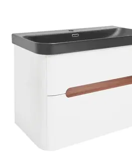 Kúpeľňový nábytok Kúpeľňová skrinka s umývadlom SAT Fusion 77,5x53x45 cm biela matná mat SATFUSION280WBKM SATFUSION280WBKM