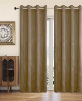 Závesy do spálne Záves na krúžkoch YC11932/200G/006/140x250 cm béžový