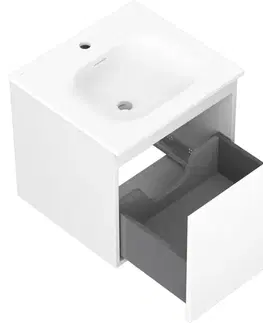 Kúpeľňový nábytok MEXEN/S - Orio kúpeľňová skrinka 50 cm s umývadlom Vela, 1 šuplík, biela mat 91A10-05047-1-BF01-W23M01