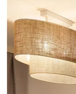 Svietidlá  - Prisadený luster DOUBLE OVAL YUTE 2xE27/15W/230V hnedá/krémová 604550