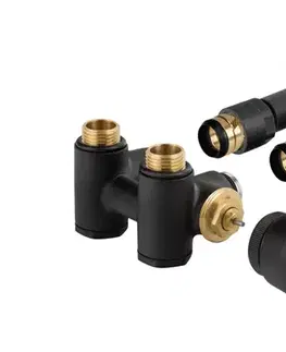 Náhradné diely a príslušenstvo HOPA - THERMCOMB-SET, stredový ventil (Z4K) s pripojením pre elektrickú tyč - Farba - Čierna matná tmavá, Variant - Pravá RDTHERCOMSETRMB
