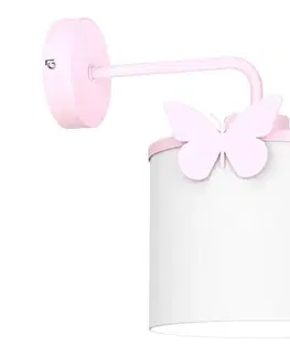 Svietidlá  Detská nástenná lampa SWEET 1xE27/15W/230V biela/ružová/motýľ 9407