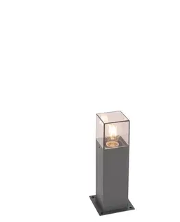 Zahradne stlpove lampy Moderná vonkajšia stojaca lampa 30 cm tmavosivá IP44 - Denmark