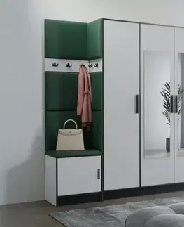 Nábytok Predsieňový nábytok Roj 17 biely + Kronos 19 zelená