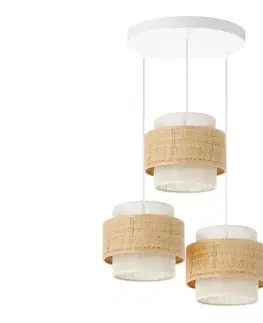 Svietidlá  Luster na lane BOHO 3xE27/60W/230V juta/krémová H0176
