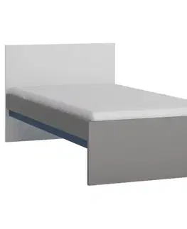 Dvojlôžkové postele Posteľ Laser LASZ01B 90 platinovo sivá/čierna perla/alpská biela/modrá