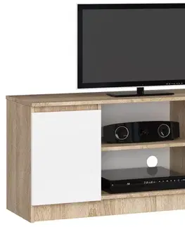 TV stolíky Moderný TV stolík ROMANA120, dub Sonoma / biely
