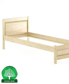 Jednolôžkové postele Posteľ borovica LK125–80x200 surová