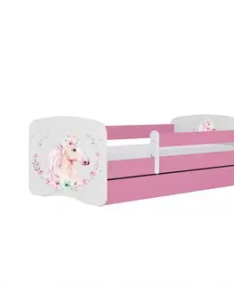 Postele pre dievčatá Detská Posteľ. Babydreams+Sz+M ružová 70x140 Kôň