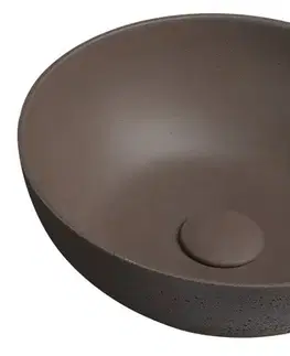 Umývadlá SAPHO - FORMIGO betónové umývadlo na dosku, priemer 39cm, tmavo hnedá mat FG315