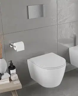 Záchody MEXEN/S - Carmen Závesná WC misa vrátane sedátka s slow-slim, duroplast, biela 30880300