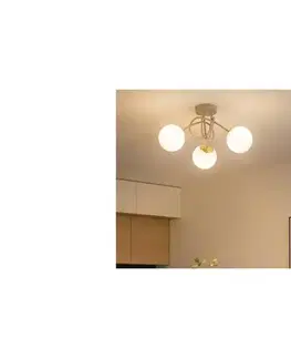 Svietidlá BRILAGI - Prisadený luster MILO ECRU 3xE27/60W/230V béžová/zlatá 75-015B
