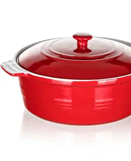 Formy na pečenie Banquet Forma zapekacia okrúhla s pokrievkou Culinaria Red 3 l, 3 l