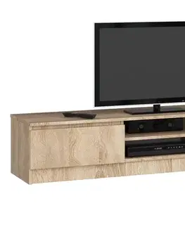 TV stolíky Dizajnový TV stolík ROMANA160, dub Sonoma