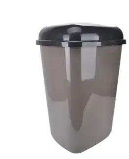 Odpadkové koše Kinekus Kôš na odpad preklápací, objem 45L, plastový, QUATRO, mocca