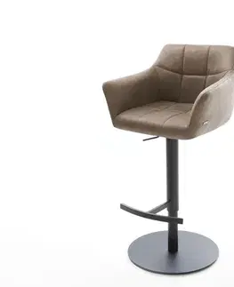 Barové stoličky DELIFE Barová stolička Yulo-Flex vintage taupe otočná výškovo nastaviteľná kov