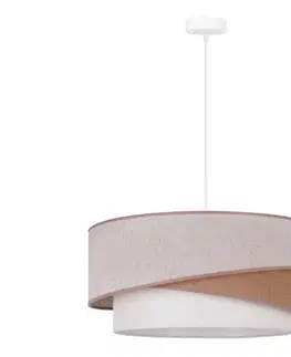 Svietidlá  - Luster na lanku KOBO 1xE27/15W/230V pr. 45 cm béžová/hnedá/biela 600255