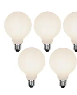 LED osvetlenie Sada 5 ks E27 3-stupňová stmievateľná LED lampa G95 matné sklo 5W 550 lm 2700K