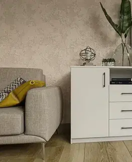 Komody a skrinky ENIJA dvojdverová komoda so zásuvkami, biela