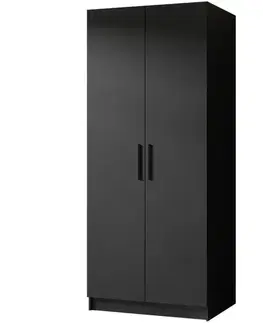 Šatníkové skrine Skriňa Gold 2d Čierna/Čierna