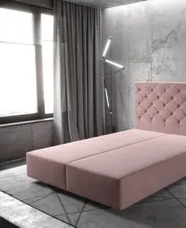 Rámy postelí DELIFE Boxspring posteľ Dream-Great 140x200 cm mikrovlákno ružová