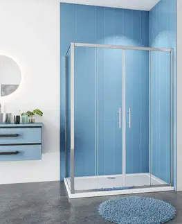 Sprchovacie kúty H K - Obdĺžnikový sprchovací kút SYMPHONY D4 120 × 80 s posuvnými dverami, chróm, vrátane sprchovej vaničky z liateho mramoru SE-SYMPHONYD412080/THOR-12080