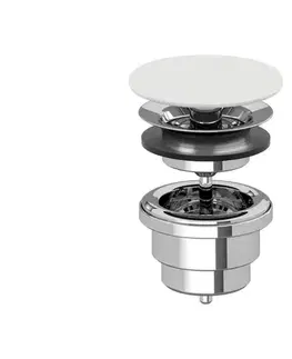 Svietidlá Villeroy & Boch 680800RW - Umývadlová výpusť biela/lesklý chróm 680800RW