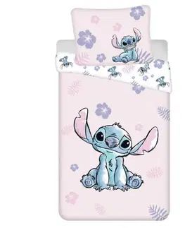 Detské obliečky Obliecky Disney Lilo and Stitch ružová 140x200cm+90x70cm Faro Tiahome