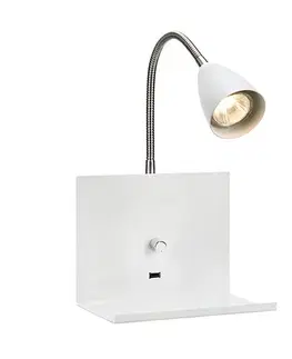 Svietidlá Markslöjd 107140 - Stmievateľné nástenné svietidlo s USB LOGI 1xGU10/7W/230V 107140
