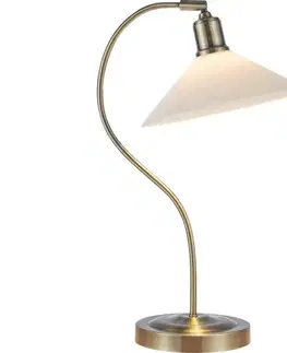 Lampy Markslöjd 108863 - Stolná lampa VELA 1xE27/40W/230V mosadz/biela 108863